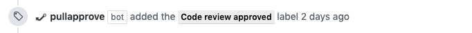 Pull request label added by pullapprove